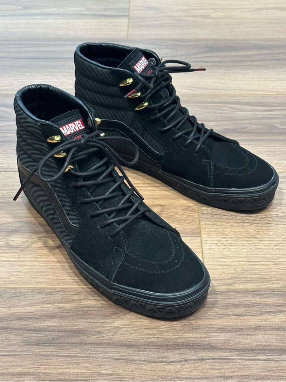 Vans Marvel x SK8-HI Sneaker 'Black Panther’ All Black Colorway Size 11 - Picture 5 of 16